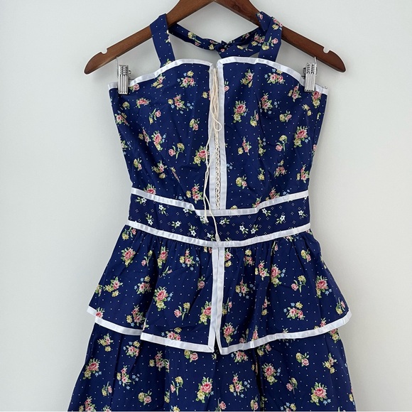 NWOT Gunne Sax x ModCloth Twirling Moments Blue Floral Peplum Dress S - Picture 7 of 16